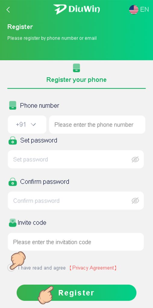 How to register and log in to an account on the DiuWin Lottery platform插图1 diu lottery login